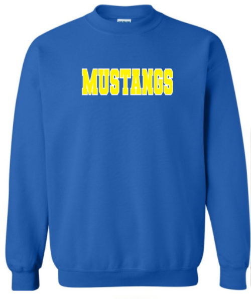 Printed Mustangs Sweatshirt (Royal Blue)