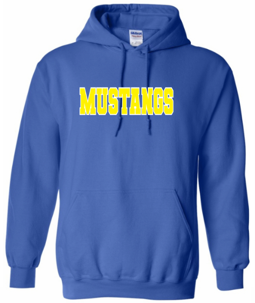 Printed Mustangs Hoodie (Royal Blue)
