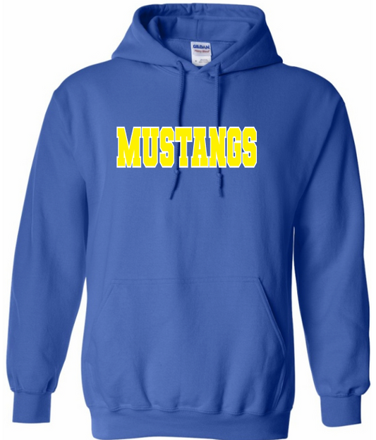 Embroidered Mustangs Hoodie (Royal Blue)