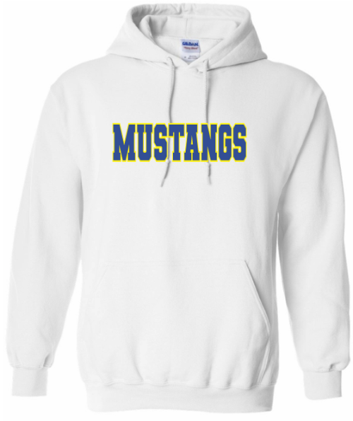 Printed Mustangs Hoodie (White)