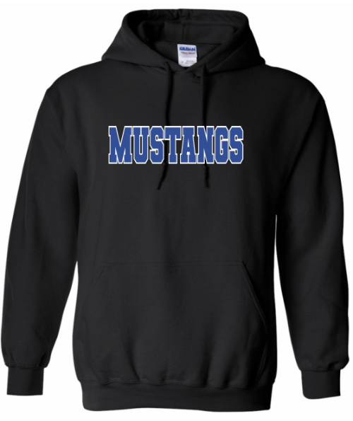Embroidered Mustangs Hoodie (Black)